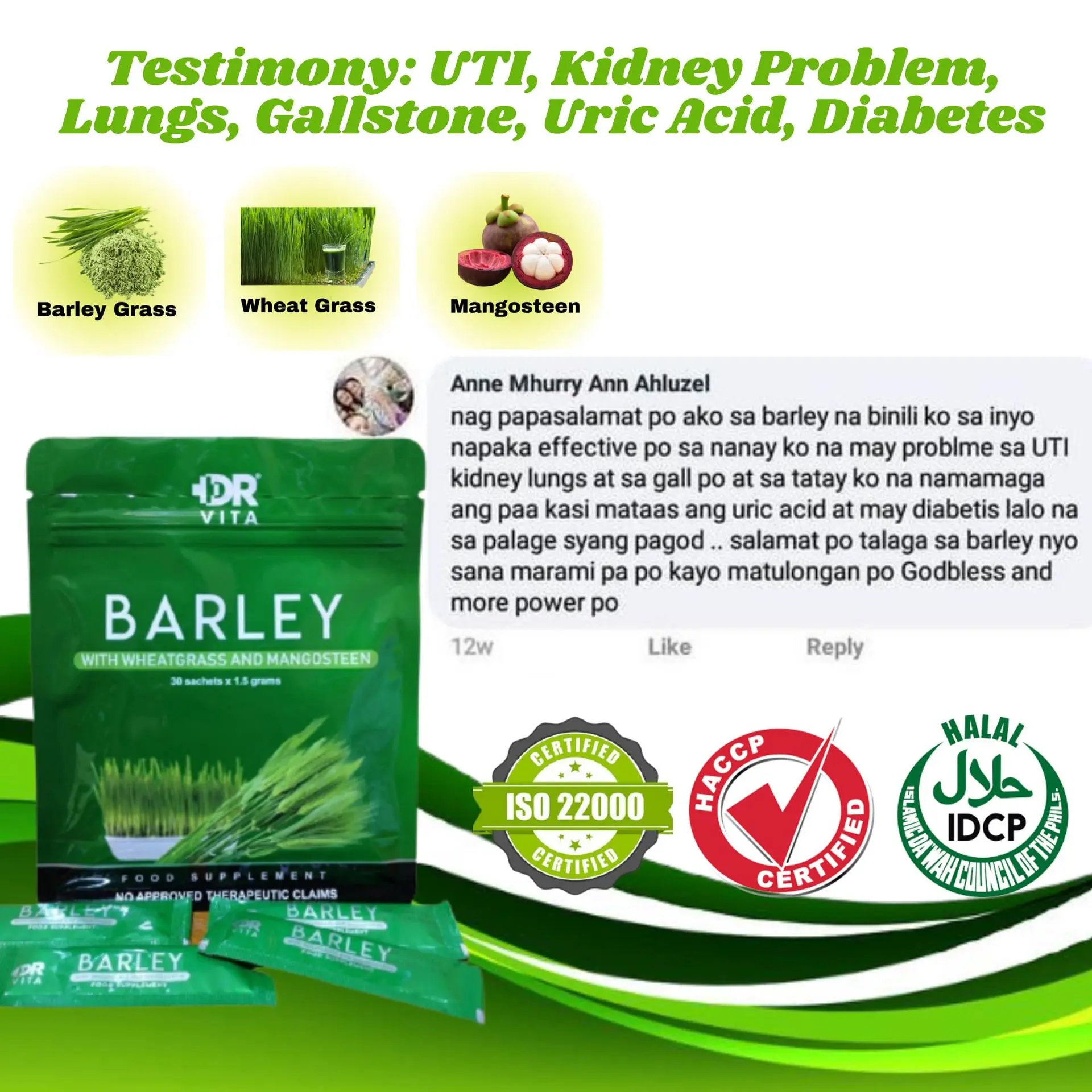Barley a sickness prevention maintenance.